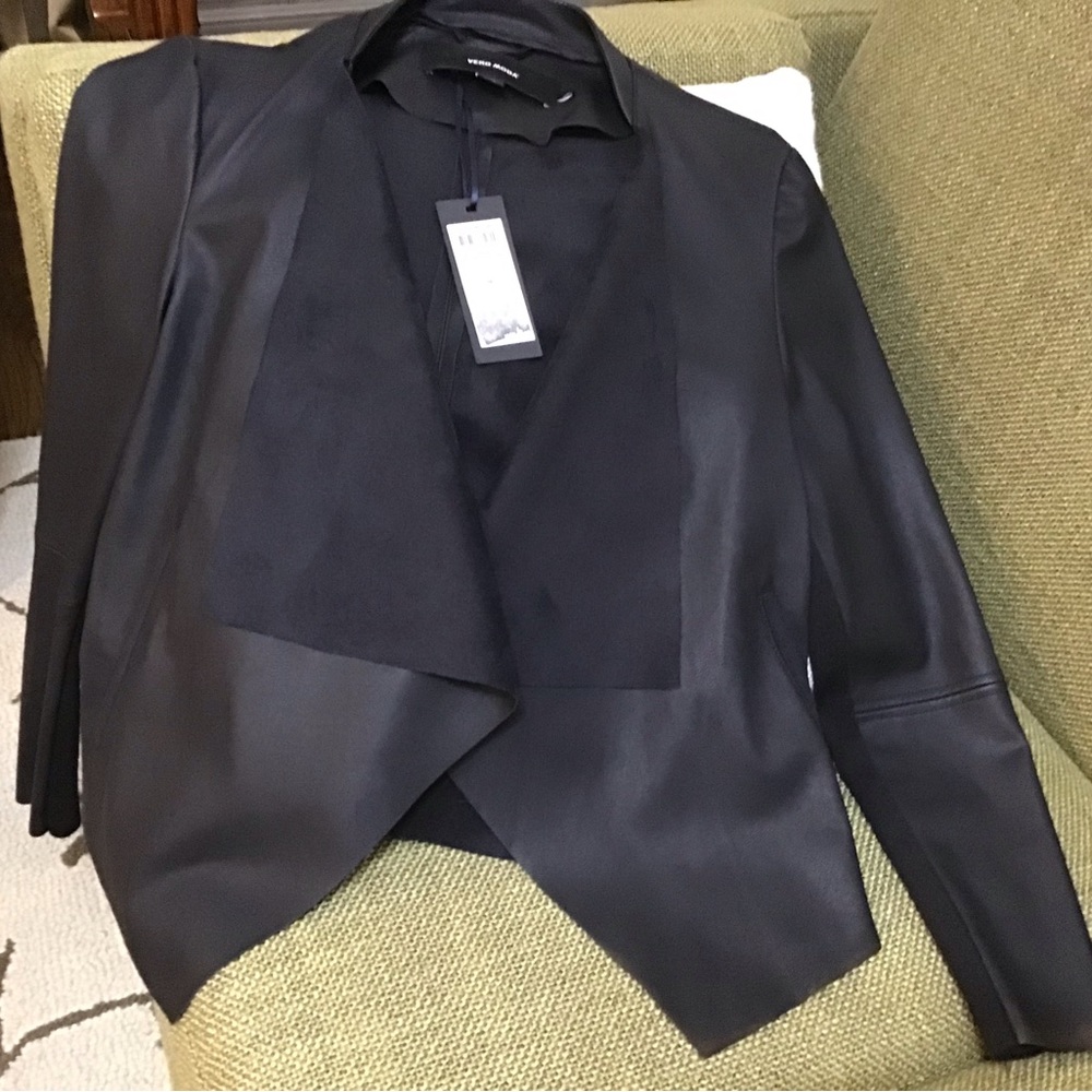 VERO MODA faux leather black jacket, US Medium